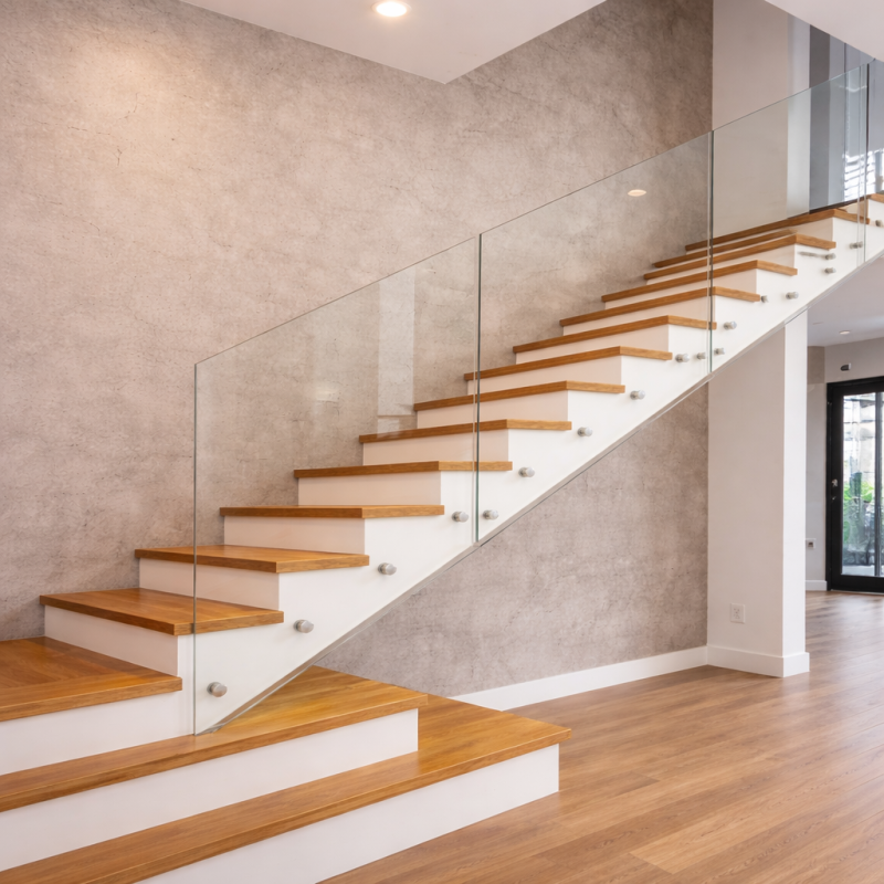 מעקה זכוכית דגם רומי