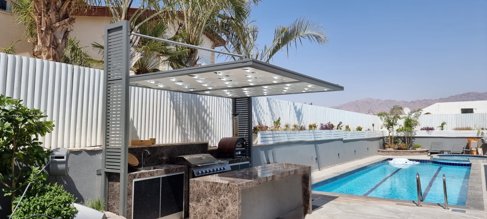 פרגולה אלומיניום דגם גלי