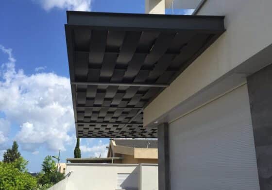 פרגולה דגם גלי אלומיניום